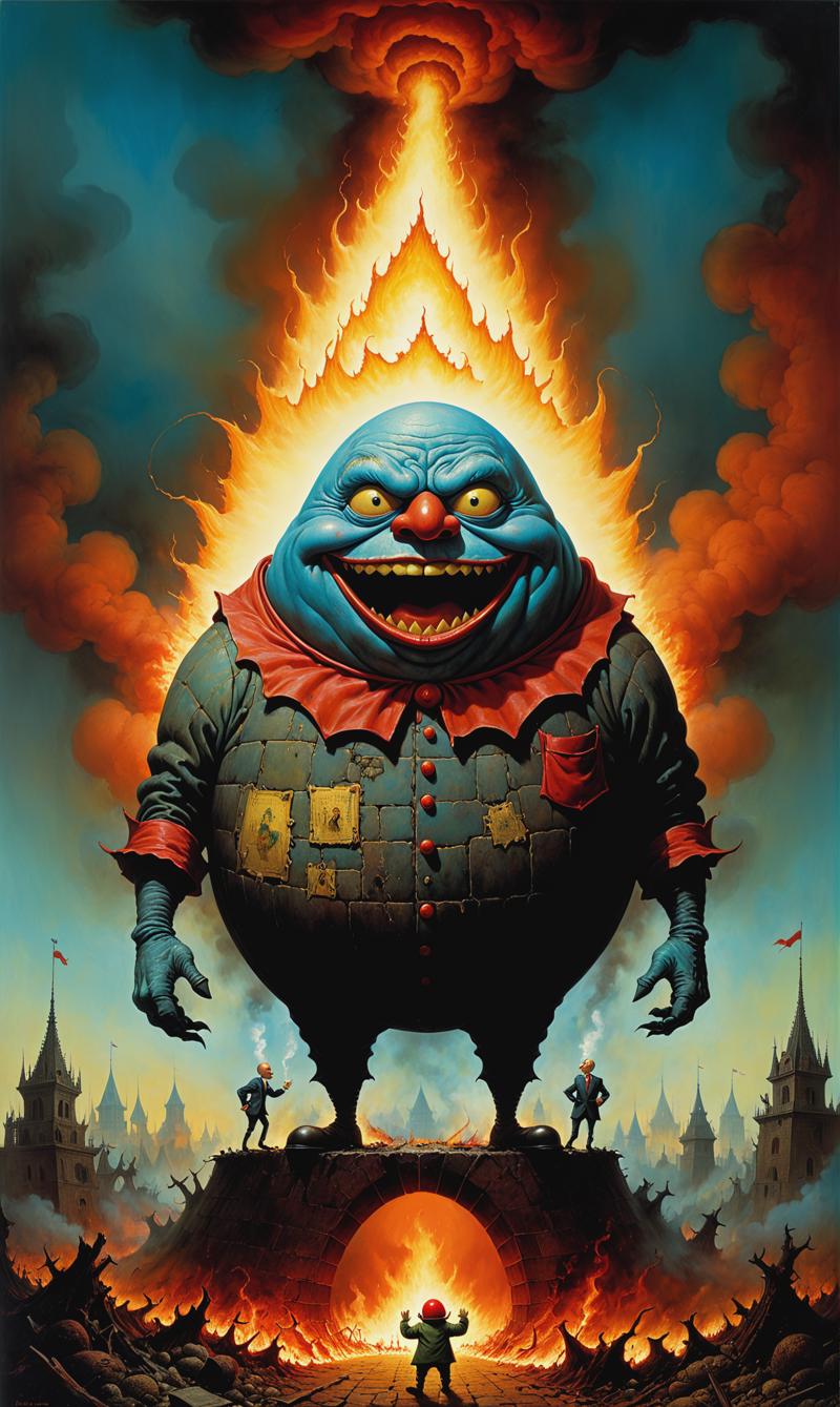 01367-2464948364-Negotiating nightmare frequencies, evil humpty dumpty caricature monstrosity burning in hell, by Dr Suess and Zdzislaw Beksinski.png